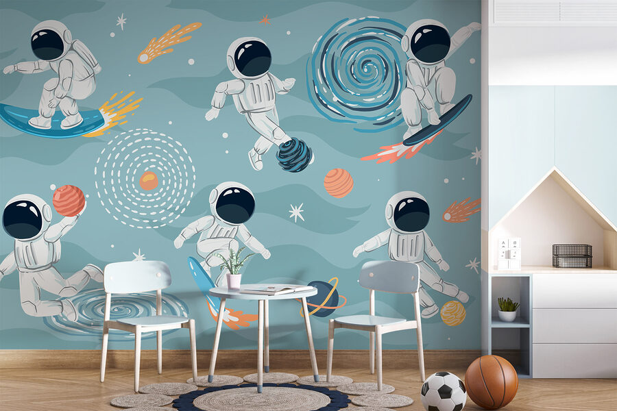 Un grupo de astronautas en el espacio Un grupo de astronautas en el espacio