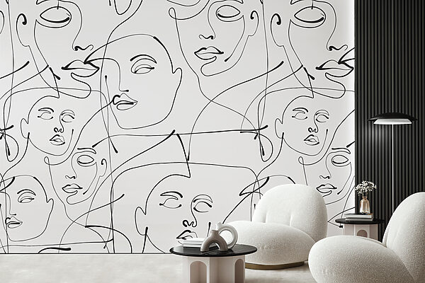 Un dibujo de líneas negras sobre fondo blanco Un dibujo de líneas negras sobre fondo blanco