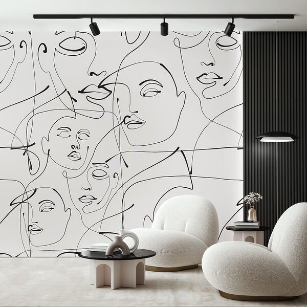 Un dibujo de líneas negras sobre fondo blanco Un dibujo de líneas negras sobre fondo blanco