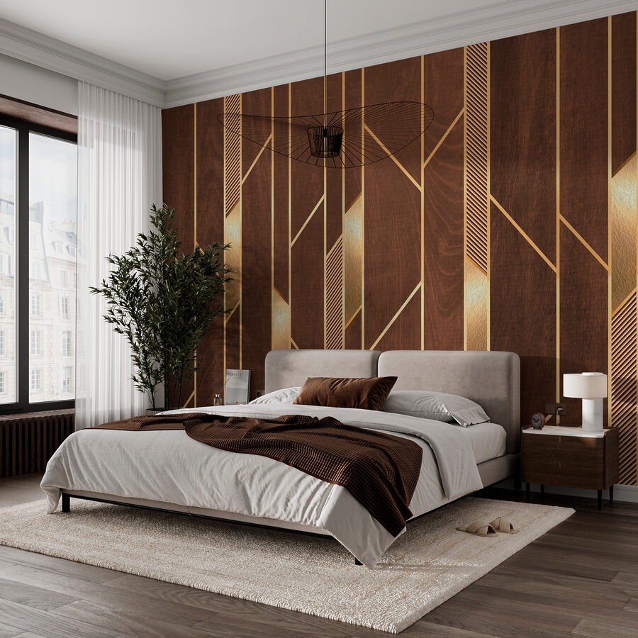 Líneas elegantes sobre una rica textura de madera