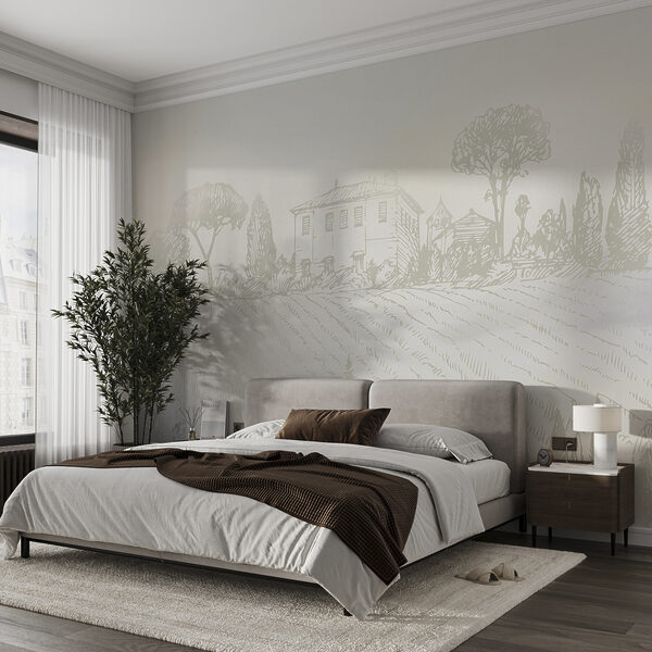 Dibujo de una casa y árboles Dibujo de una casa y árboles