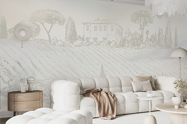 Dibujo de una casa y árboles Dibujo de una casa y árboles