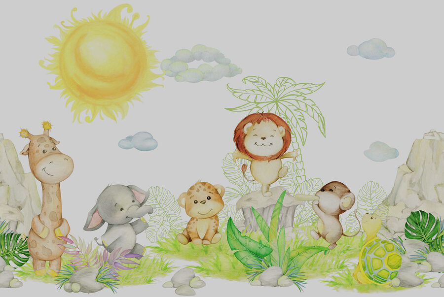 Un grupo de animales en un jardín