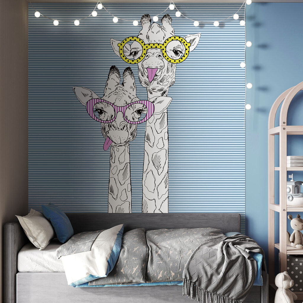 A giraffes wearing glasses A giraffes wearing glasses