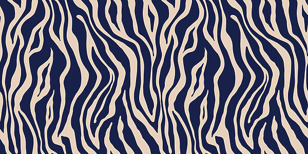 A blue and white zebra print