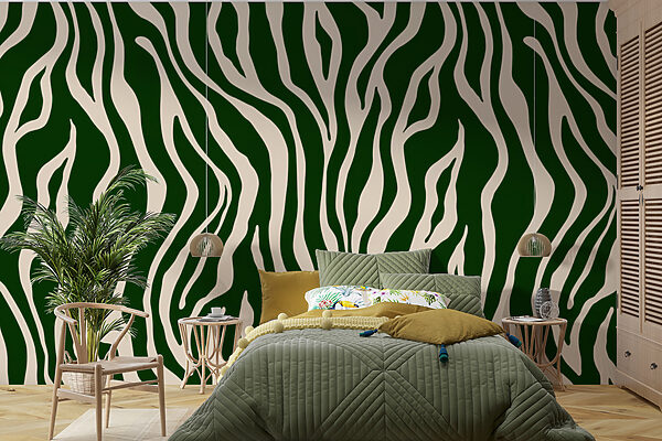 Un estampado de cebra verde y blanco Un estampado de cebra verde y blanco