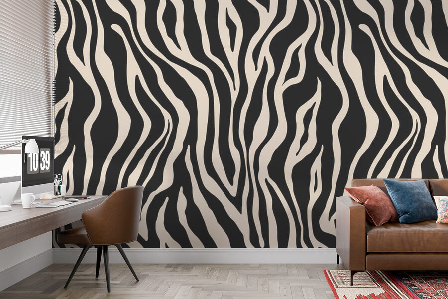Un estampado de cebra en blanco y negro Un estampado de cebra en blanco y negro