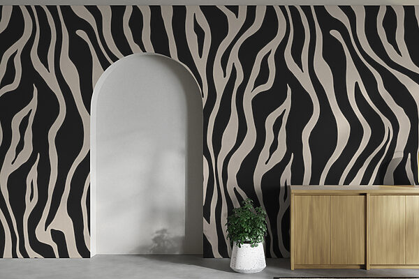 Un estampado de cebra en blanco y negro Un estampado de cebra en blanco y negro