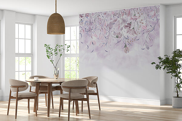 A purple and white floral design