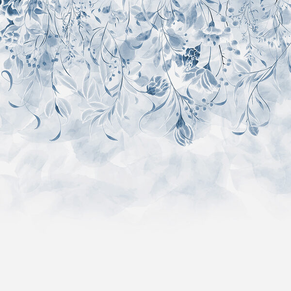 Un diseño floral azul y blanco Un diseño floral azul y blanco