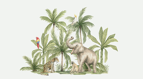 Un grupo de animales en la selva Un grupo de animales en la selva