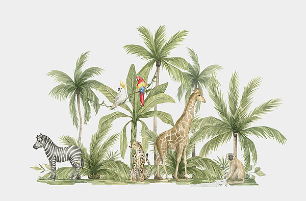 Un grupo de animales en la selva Un grupo de animales en la selva