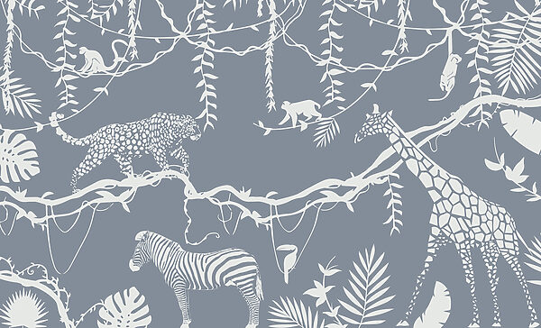 Un papel pintado con animales y plantas Un papel pintado con animales y plantas
