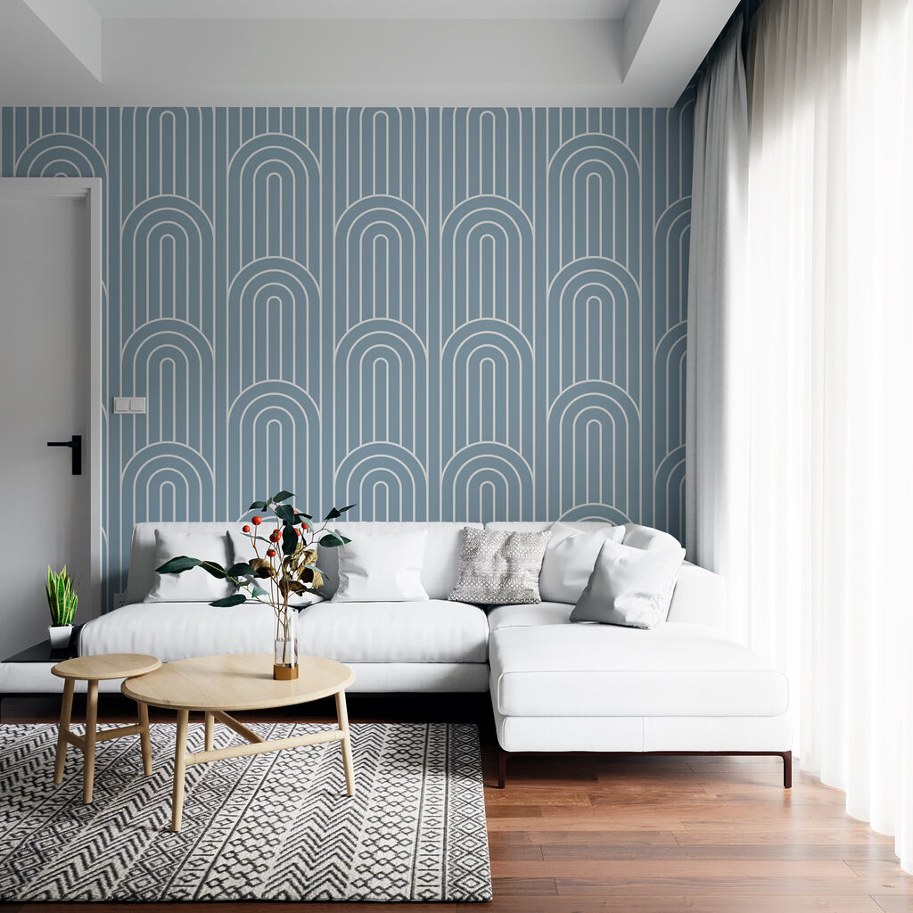 A pattern of white and blue lines