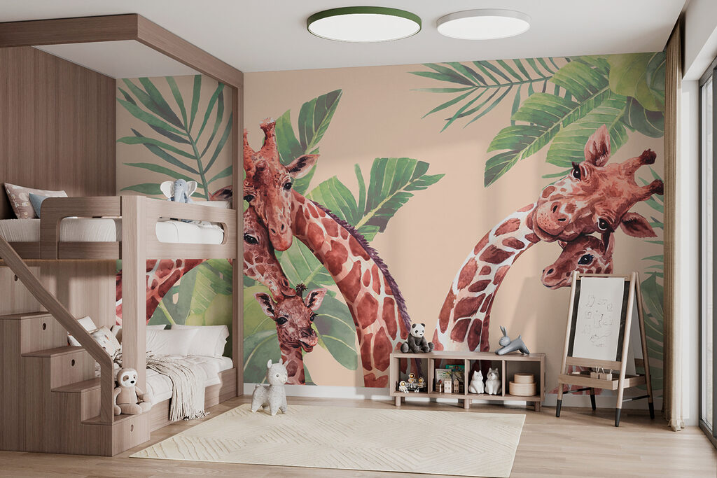 A group of giraffes with long necks