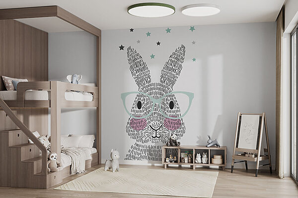 A rabbit wearing glasses