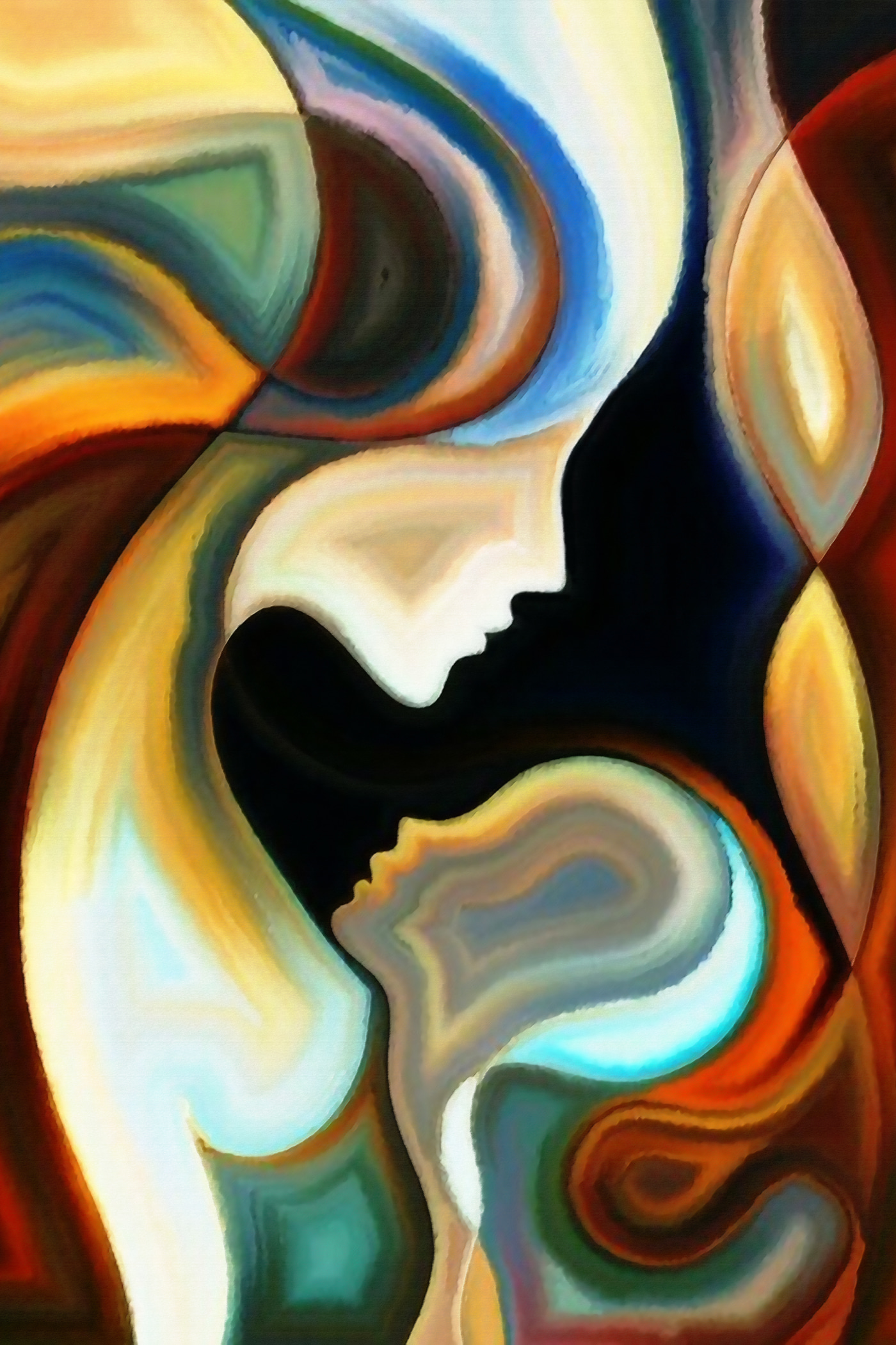 A colorful background with a couple of faces A colorful background with a couple of faces