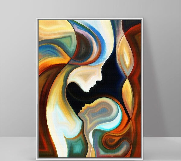 Cuadros A colorful background with a couple of faces (SKU: s00034) Cuadros A colorful background with a couple of faces (SKU: s00034)