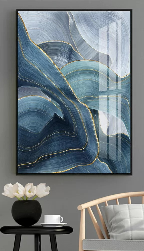 A close up of a painting