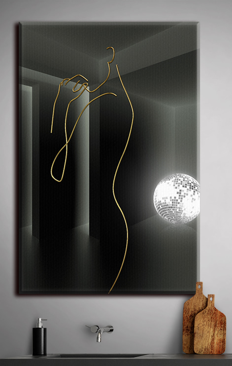 Cuadros Curvas elegantes en un espacio oscuro (SKU: s02072) Cuadros Cuadros Curvas elegantes en un espacio oscuro (SKU: s02072)