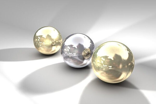 A group of shiny balls