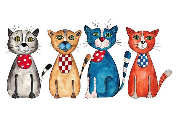 A group of cats with different colors