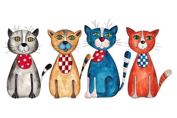 A group of cats with different colors