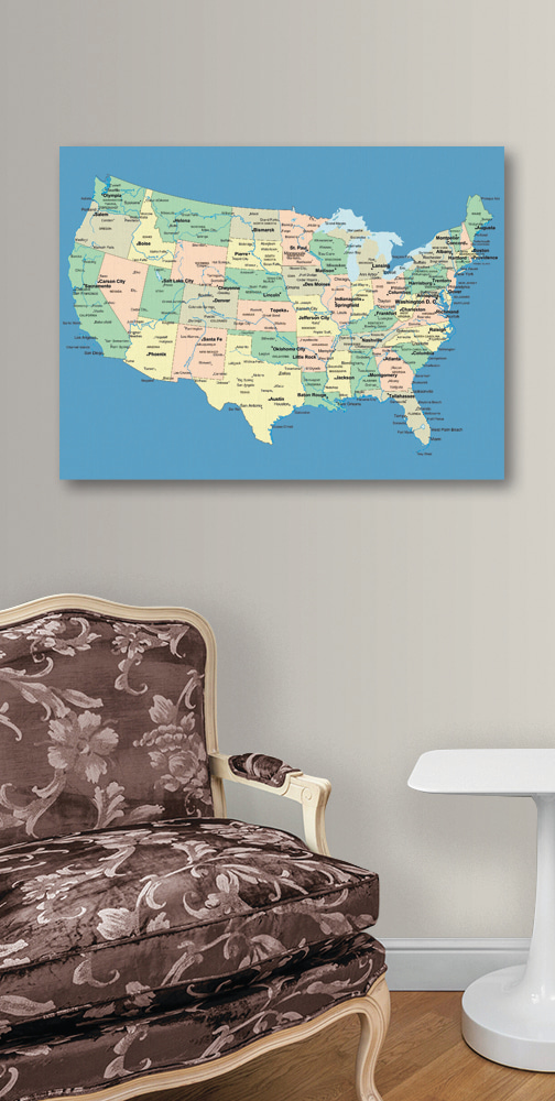 Cuadros Un mapa de los Estados Unidos (SKU: s09911) Cuadros Cuadros Un mapa de los Estados Unidos (SKU: s09911)