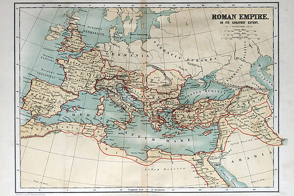 A map of europe with red lines