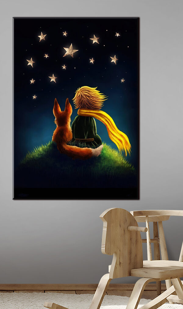 Cuadros Un zorro y un principito contemplando las estrellas (SKU: s15087) Cuadros Cuadros Un zorro y un principito contemplando las estrellas (SKU: s15087)