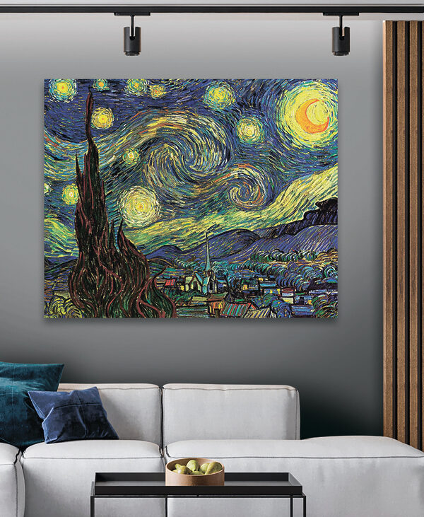 A painting of a starry night