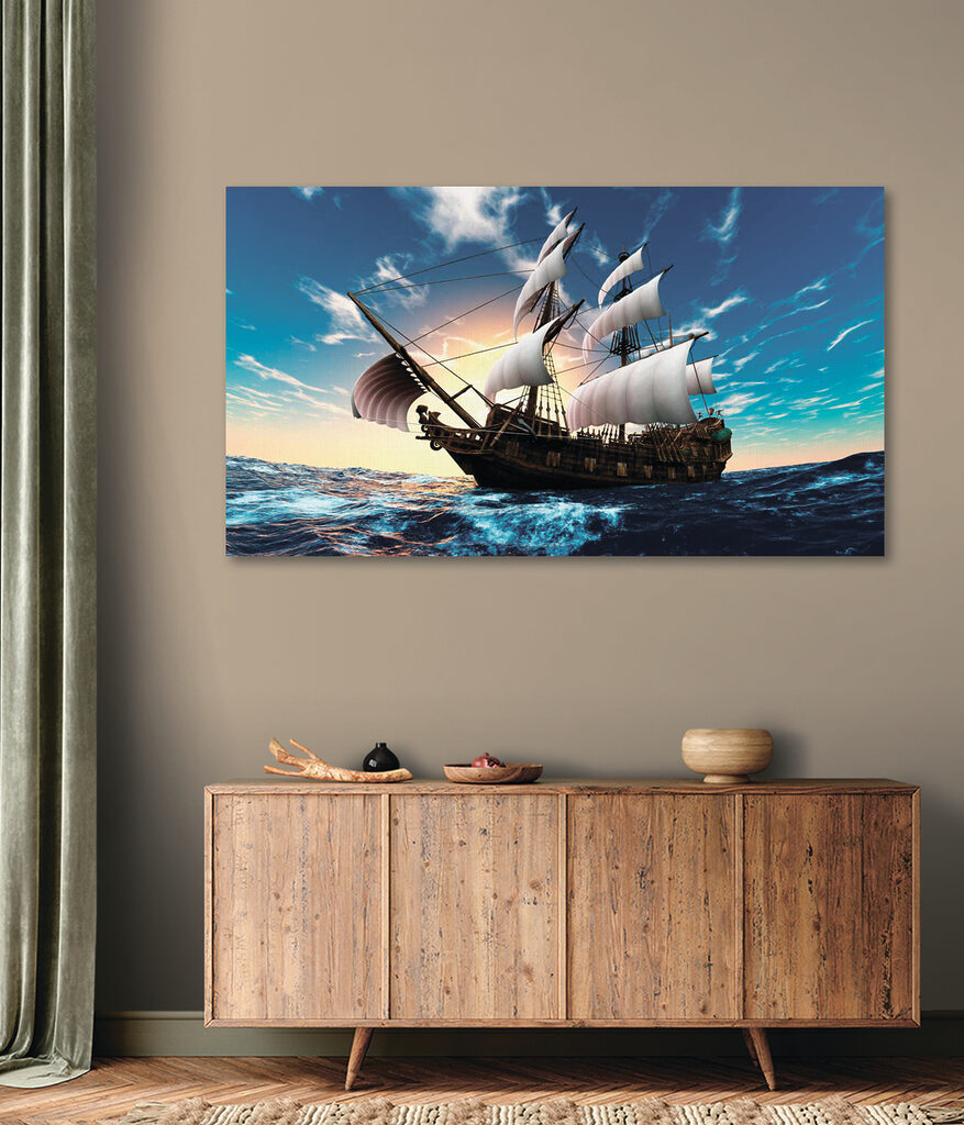 A ship in the water