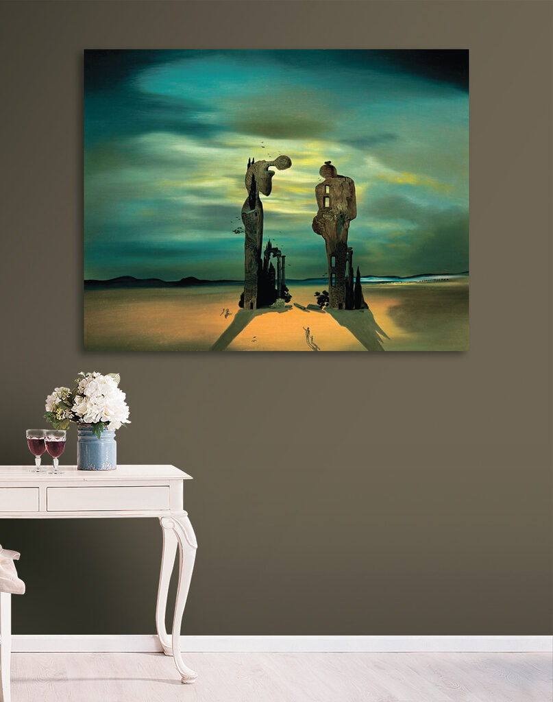 A painting of a couple of towers