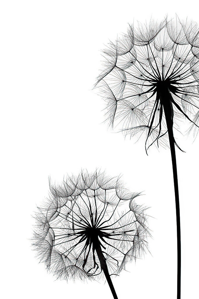 A close up of dandelion seeds