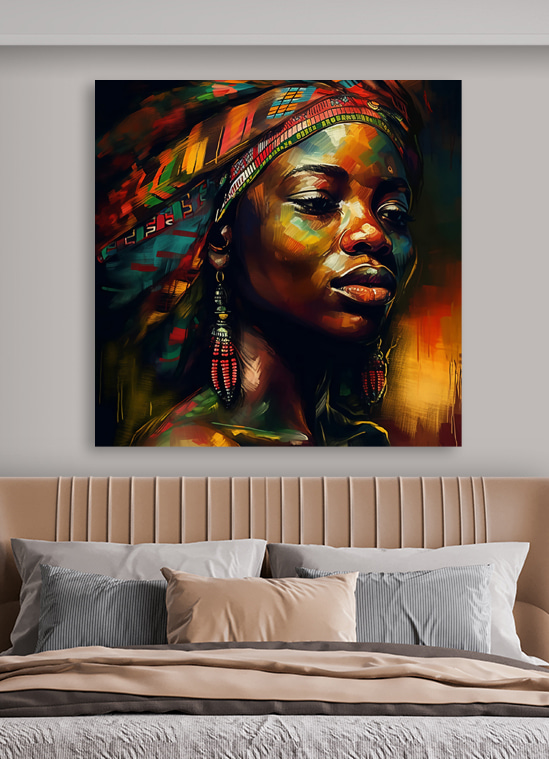 A woman with a head wrap