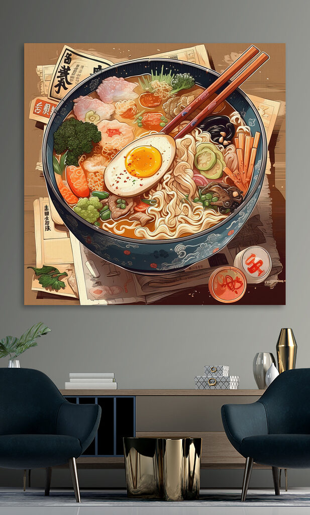 A bowl of ramen with chopsticks and an egg A bowl of ramen with chopsticks and an egg