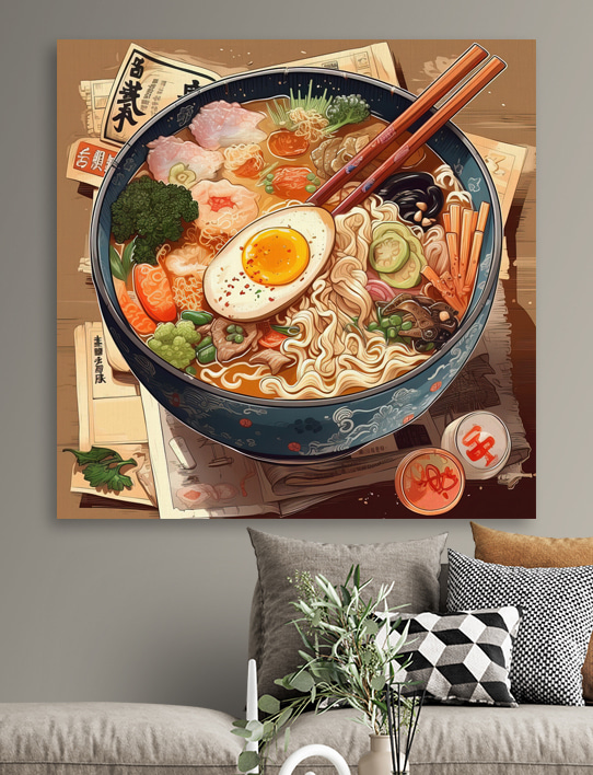 A bowl of ramen with chopsticks and an egg A bowl of ramen with chopsticks and an egg