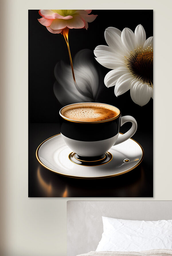 Cuadros A cup of coffee and a flower (SKU: s32167) Cuadros A cup of coffee and a flower (SKU: s32167)