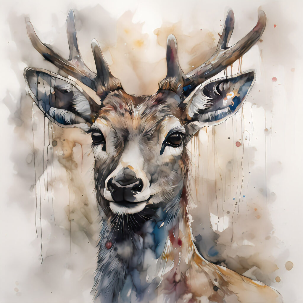 A watercolor of a deer A watercolor of a deer