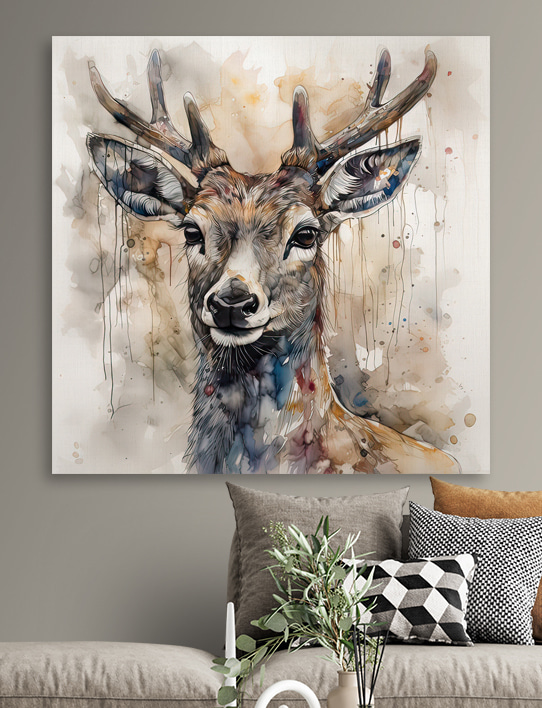 A watercolor of a deer A watercolor of a deer