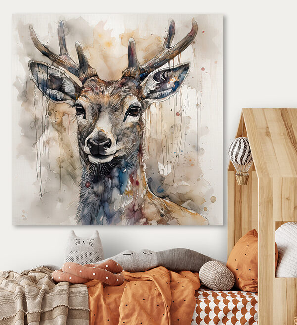 A watercolor of a deer A watercolor of a deer