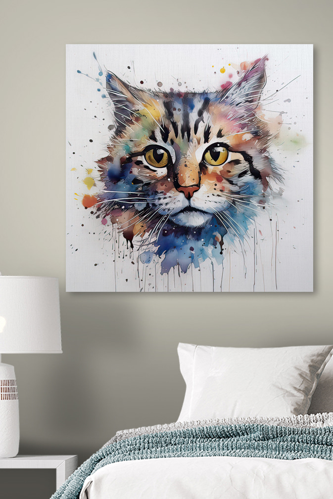 A painting of a cat
