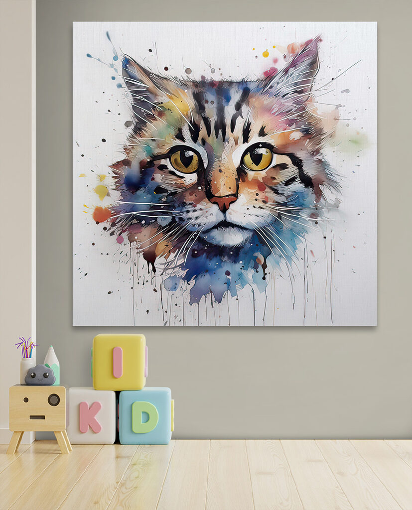 A painting of a cat