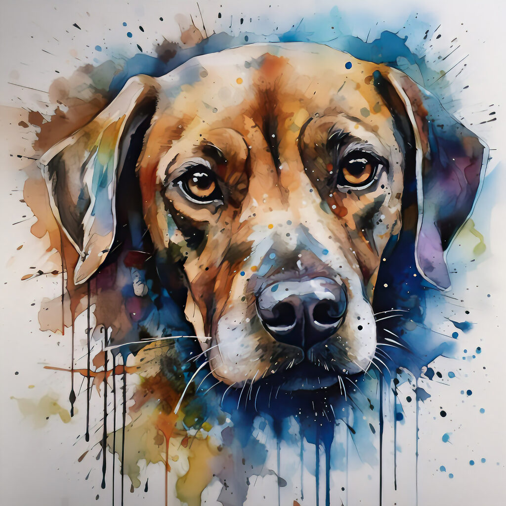 A painting of a dog A painting of a dog