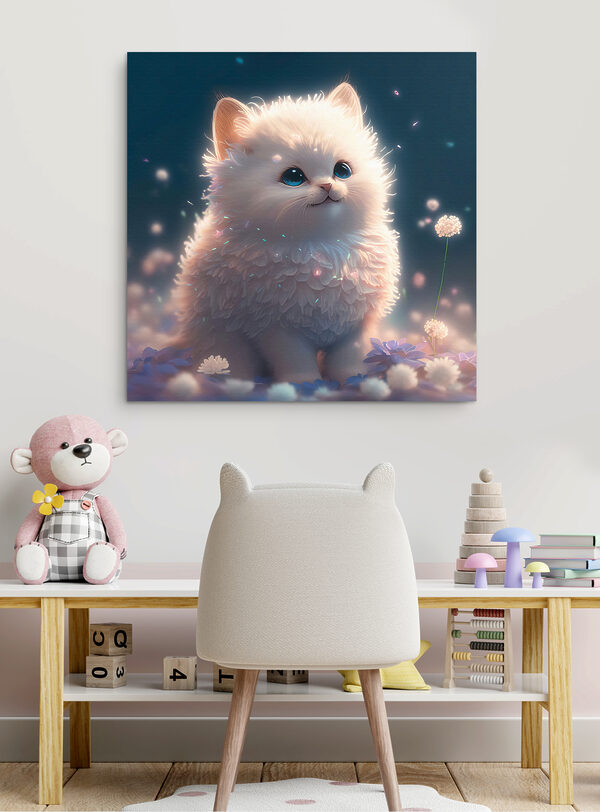 Cuadros Un gato blanco y peludo con ojos azules (SKU: s31842) Cuadros Cuadros Un gato blanco y peludo con ojos azules (SKU: s31842)