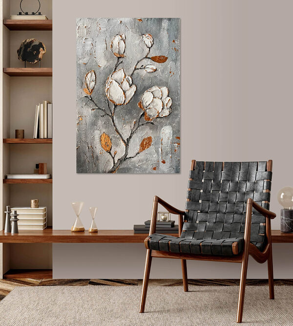 Cuadros Cuadros Un cuadro de flores en una pared (SKU: s32513)