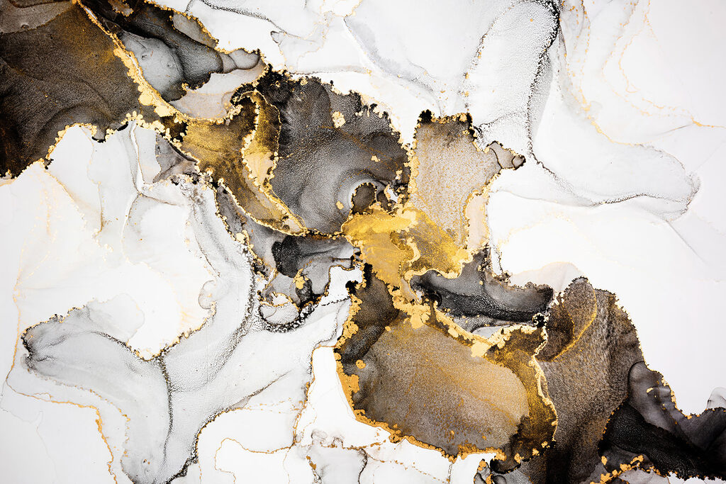 A close up of a painting