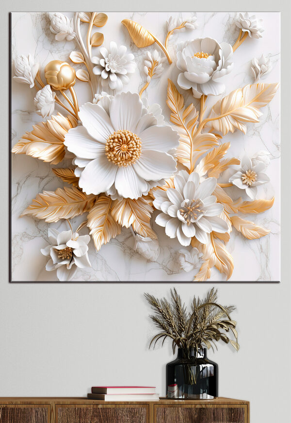 Elegant Floral Design in Cream and Beige