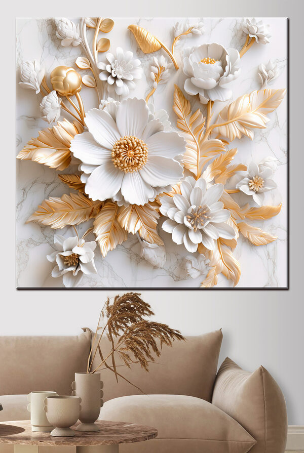 Elegant Floral Design in Cream and Beige