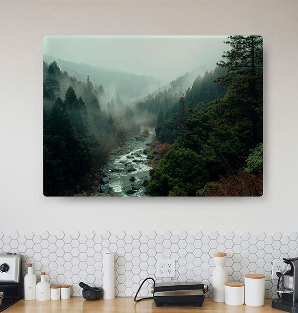 Cuadros Un río que atraviesa un bosque